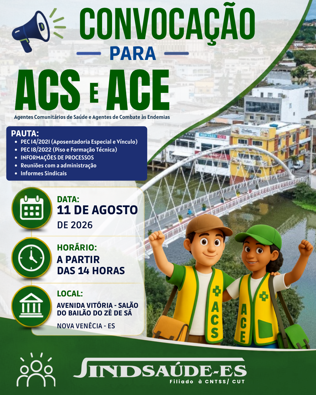 📢 ASSEMBLEIA DOS ACS E ACE DE NOVA VENÉCIA!