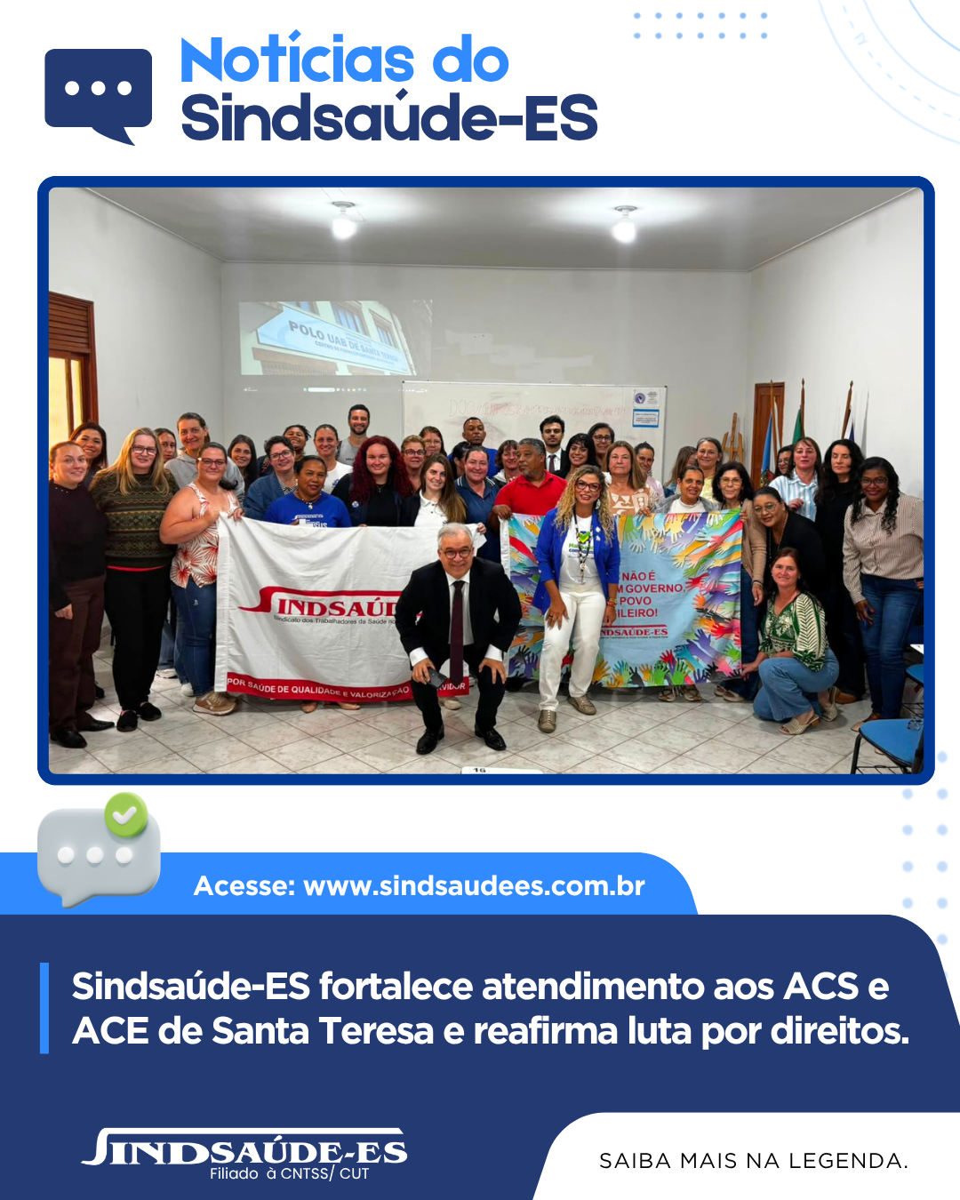 🫱🏼‍🫲🏽 Sindsaúde-ES fortalece atendimento aos ACS e ACE de Santa Teresa e reafirma luta por direitos.