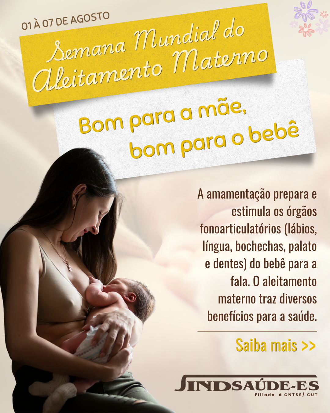 🤰Semana Mundial do Aleitamento Materno: fortalecer a amamentação é investir na saúde e no futuro 💛✨