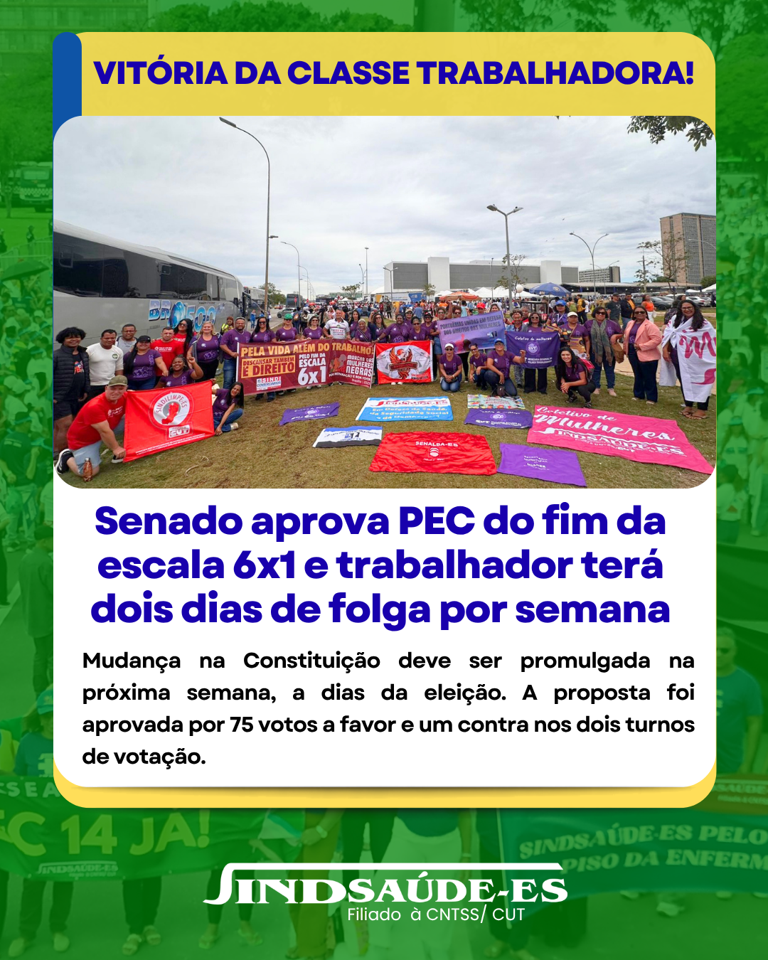 Senado aprova PEC do fim da escala 6×1 e trabalhador terá dois dias de folga por semana